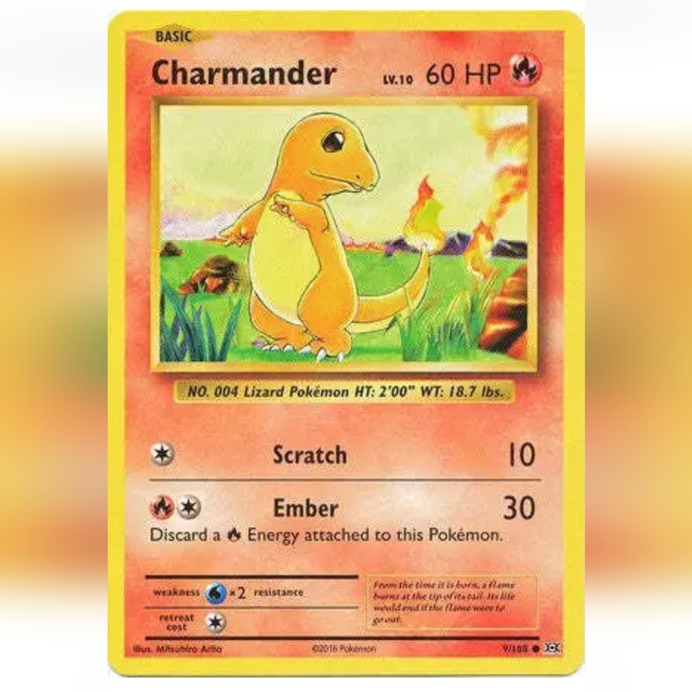 Charmander Pokemon Card 🔥 60 HP 🟡 9/108